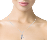 14K White Gold Composite Diamond Multi-Leaf Pendant (1/2 ct t.w.)